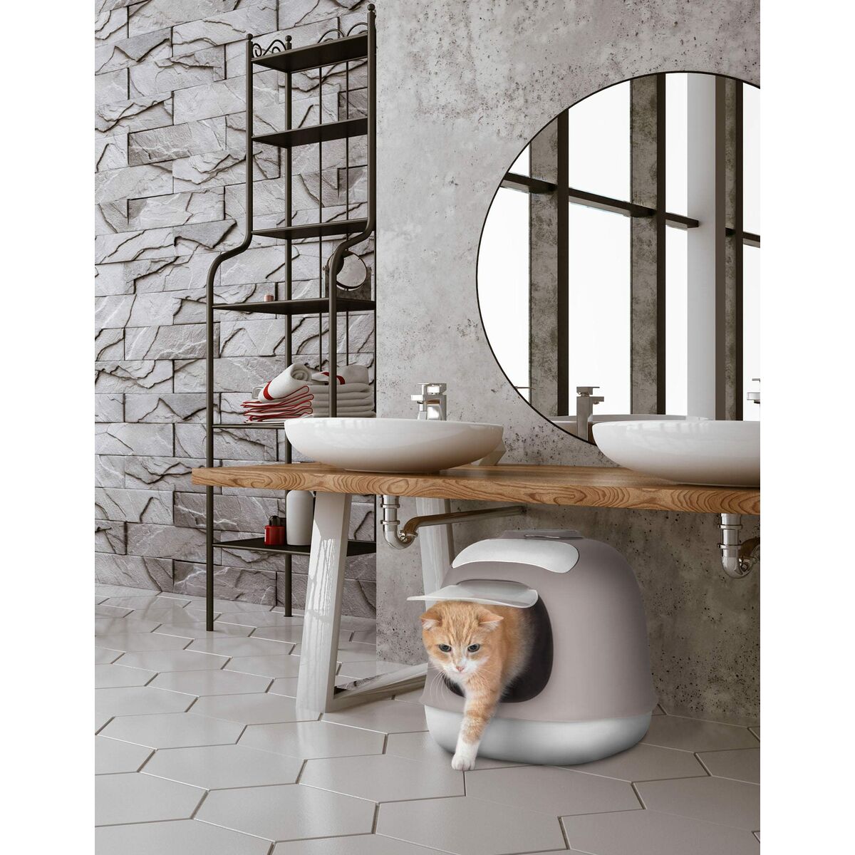 Kattlåda United Pets Grön polypropen 40 x 50 cm